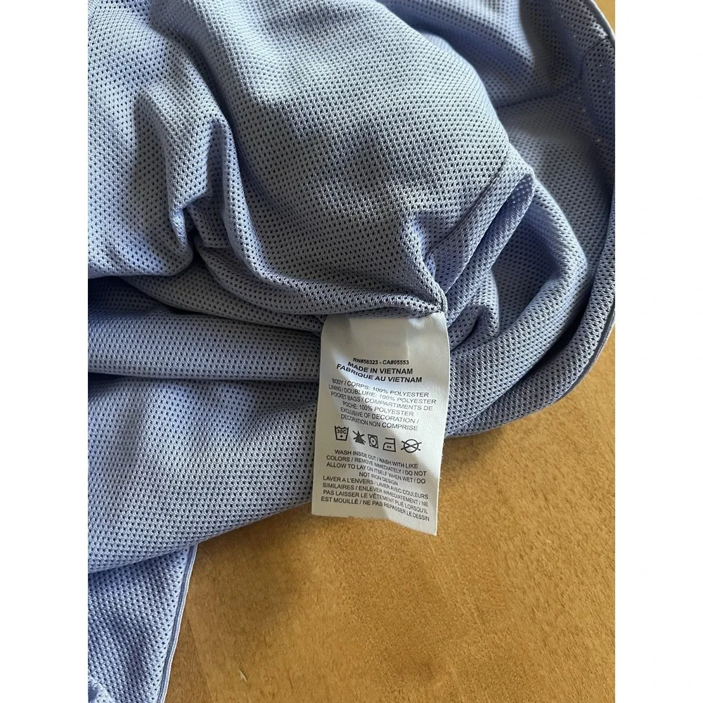 Nike Sportswear Essentials Mesh‎ Mid-Rise Shorts Blue Gray Women's XL Drawstring